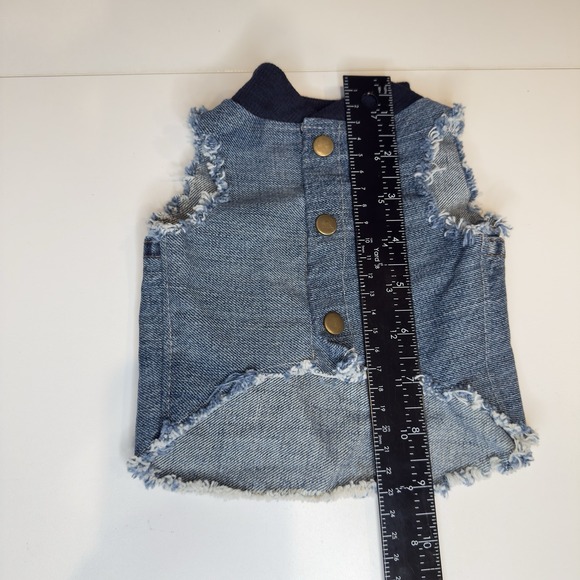 Dog Denim Vest, Size S For Small Dogs, Hand Made, For Chihuahuas Or Cats. - Picture 9 of 10